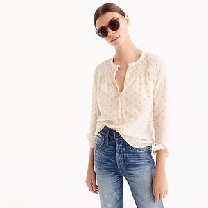 J. Crew Ruffle popover shirt in metallic star